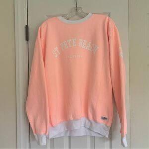 Shark Tee Peachy Coral Saint Pete Beach Sweatshirt size Large